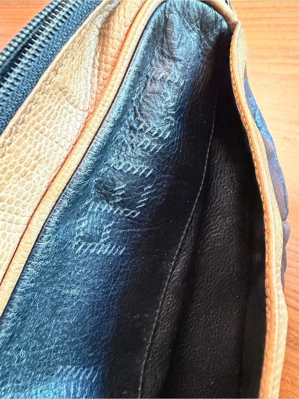 Fendi Black and Brown Leather Crossbody Bag- Vintage